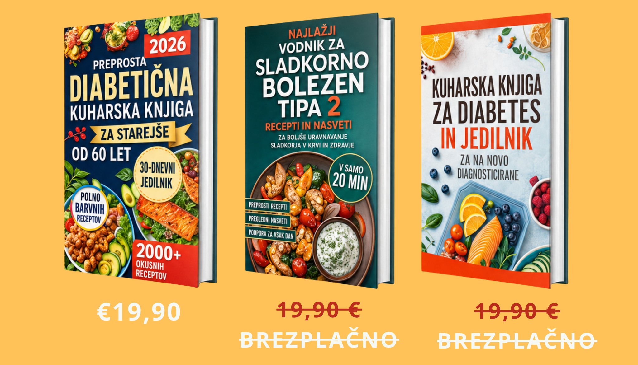 Paket 3 knjig – Dieta za sladkorno bolezen