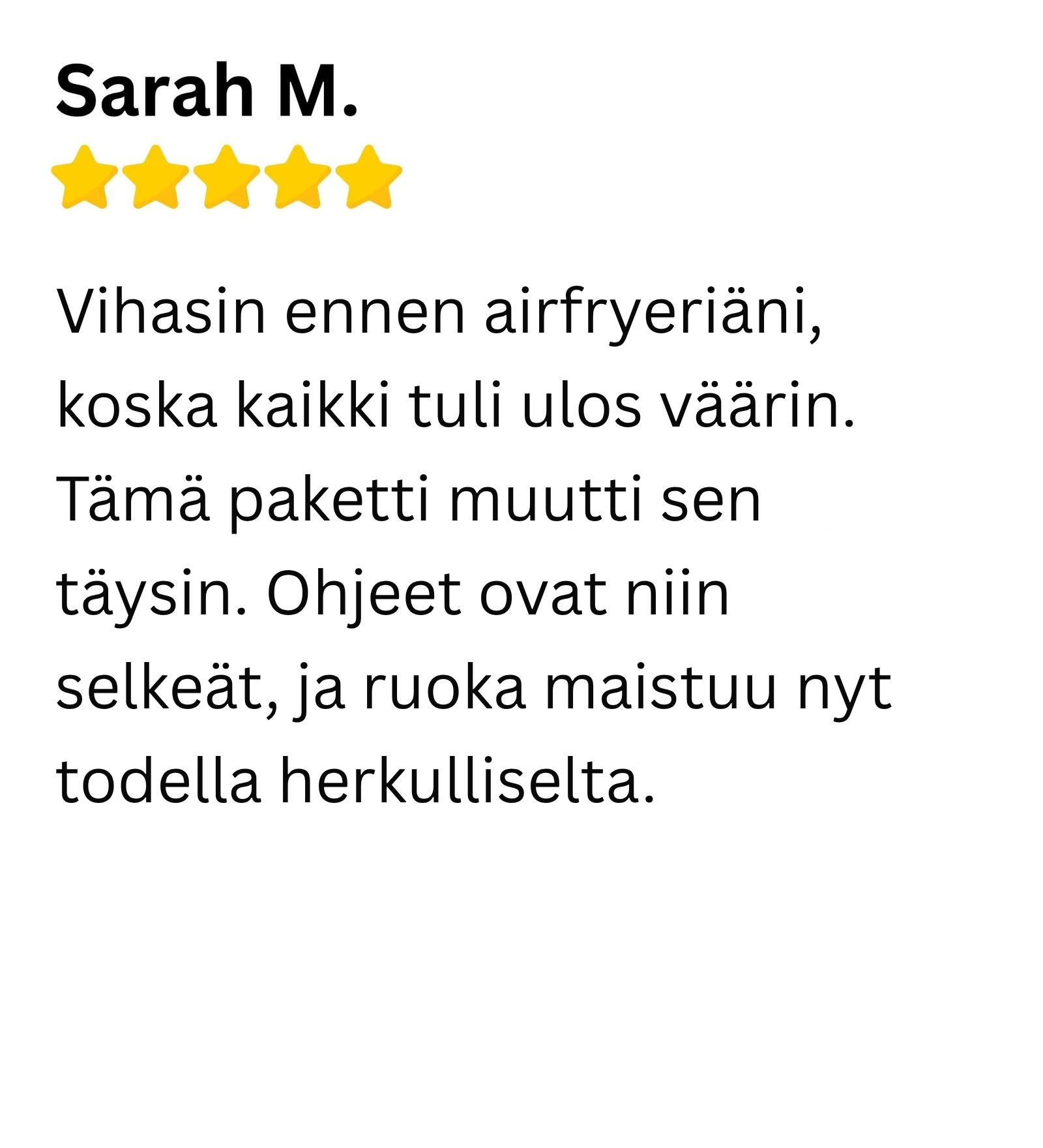 Customer review 1