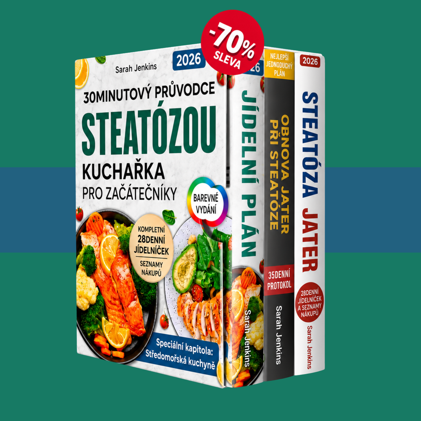 Kompletní kuchařka pro ztučnělá játra pro začátečníky + 2 BONUSOVÉ KNIHY