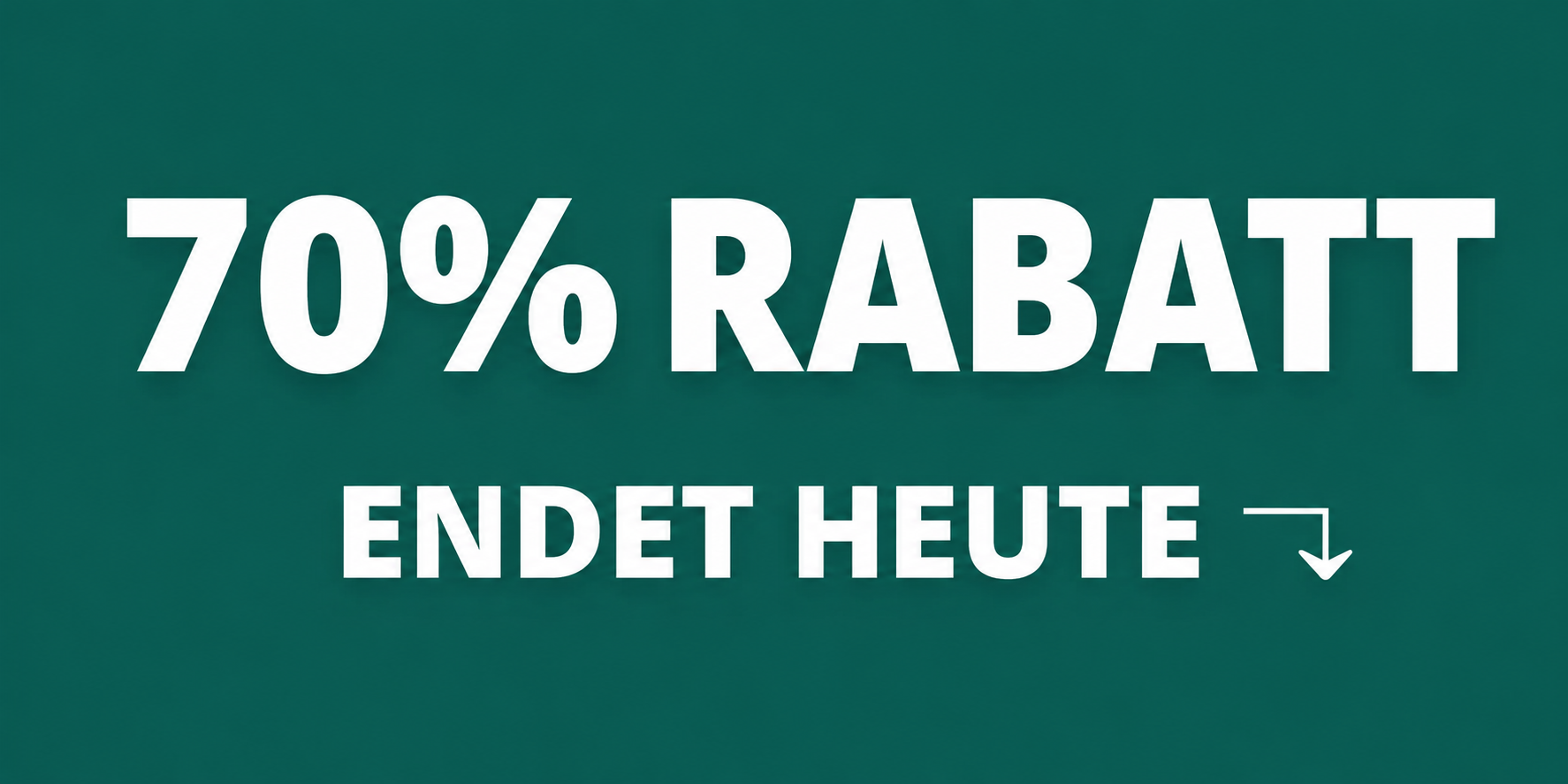 70% Rabatt für begrenzte Zeit